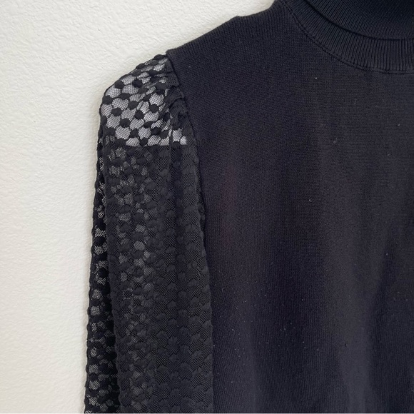 Zara Dotted Sheer Sleeve Turtleneck - Picture 4 of 9